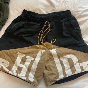 Rhude Black & Tan Cupro Yachting Shorts